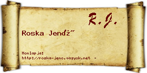Roska Jenő névjegykártya