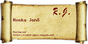 Roska Jenő névjegykártya