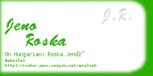 jeno roska business card